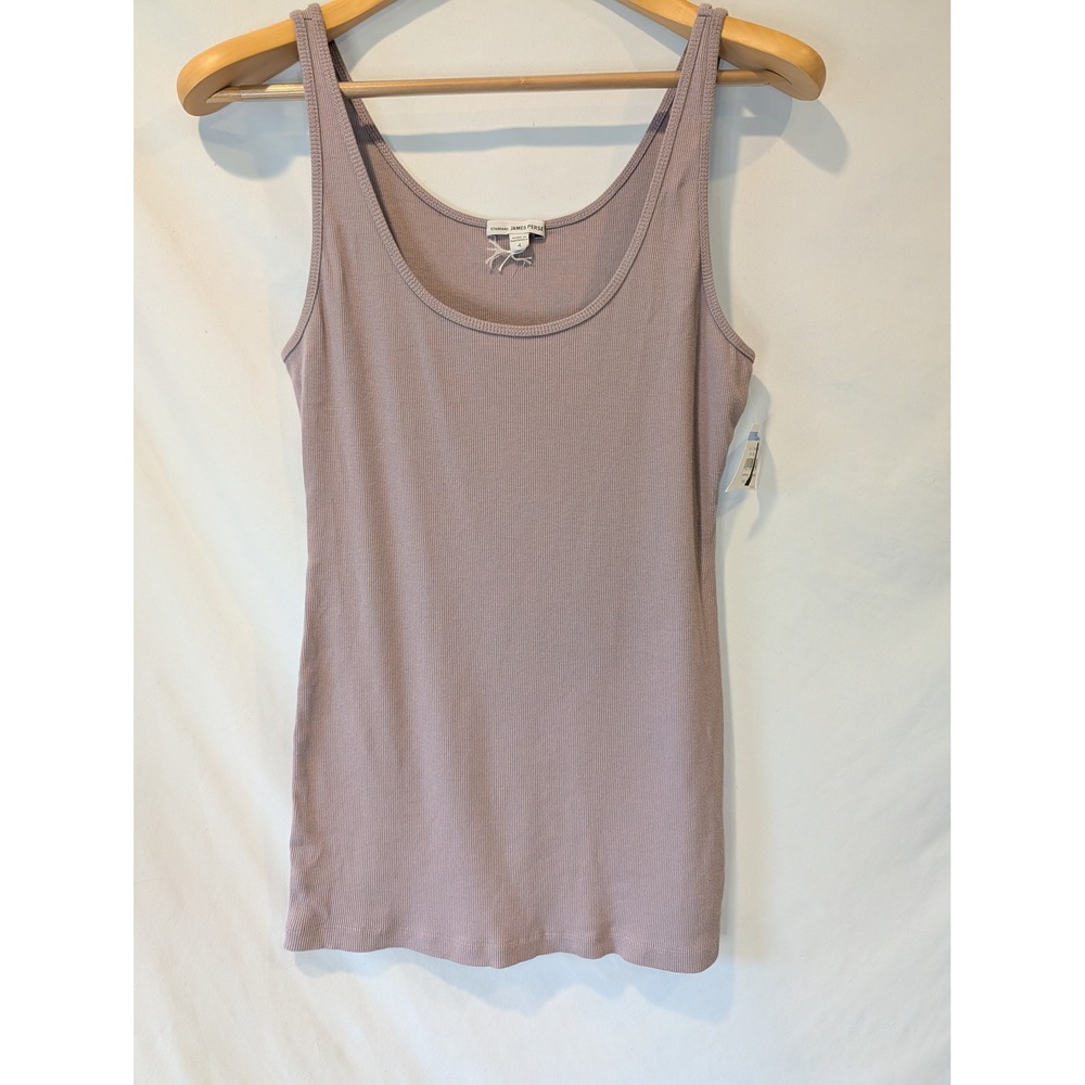 James Perse Standard Daily Tank Top Mauve Ribbed Cotton WNLC3655CU Size 4 NEW